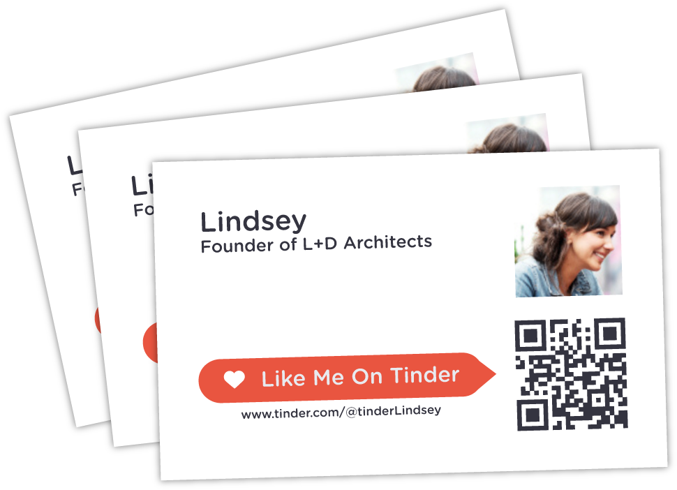 Cards - Tinder Business Card (1000x763), Png Download