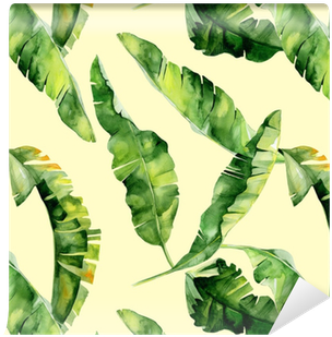 Seamless Watercolor Illustration Of Tropical Leaves, - Trident Home Essentails Double King Bedsheet - Aloha (400x400), Png Download