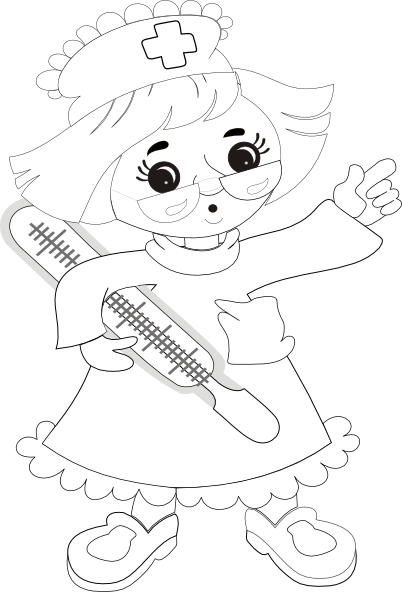 How To Set Use Cartoon Nurse Svg Vector (402x592), Png Download