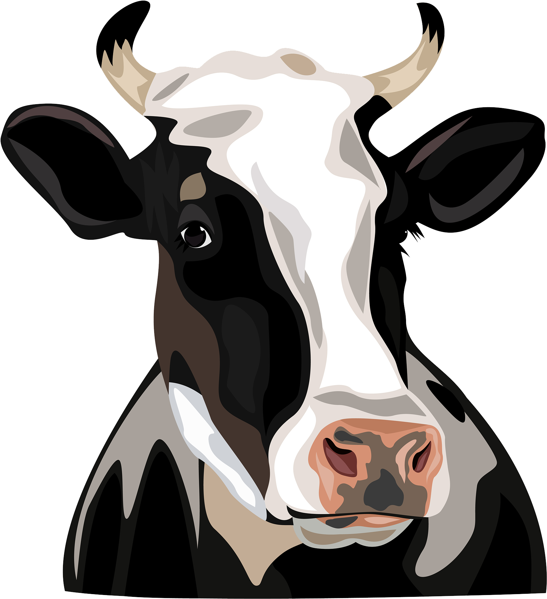 Clipart Cow Watercolor - Cattle (2000x2000), Png Download