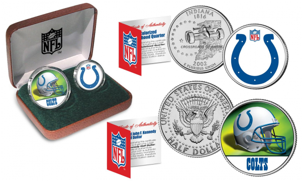 Nfl 2-coin Set State Quarter & Jfk Half Dollar In Exclusive - Half Dollar Coin (600x600), Png Download