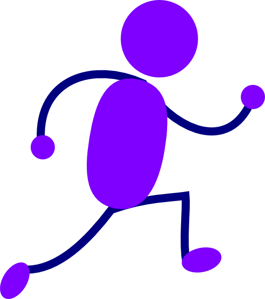 Purple Running Man Clip Art At Clker - Running Man Clipart (528x595), Png Download