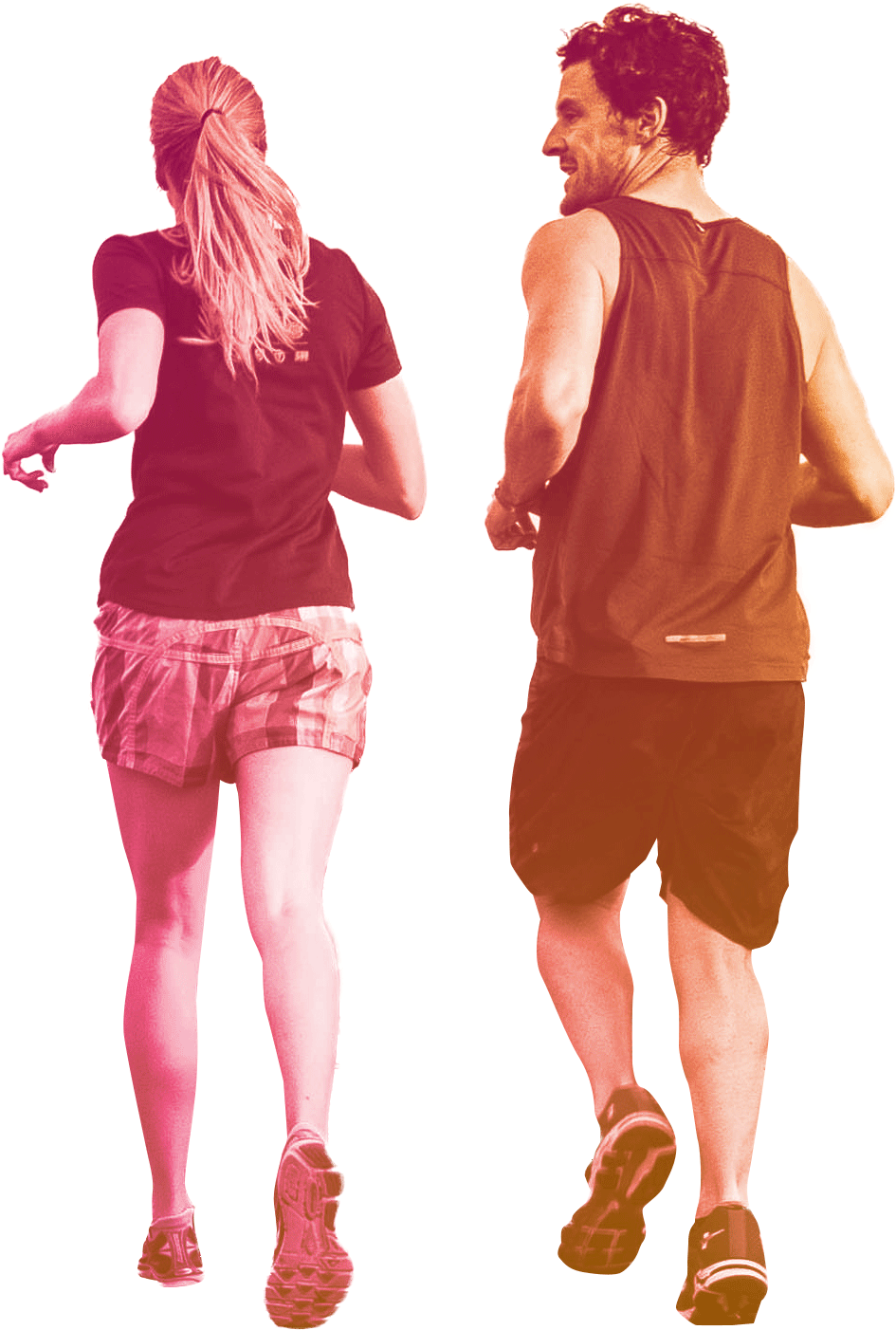 People Running Png Download - Couple Jogging Png (983x1401), Png Download