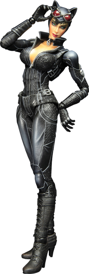 Catwoman- Arkham City Collectible Figure - Batman Arkham City Play Arts Kai Catwoman Action Figure (312x961), Png Download