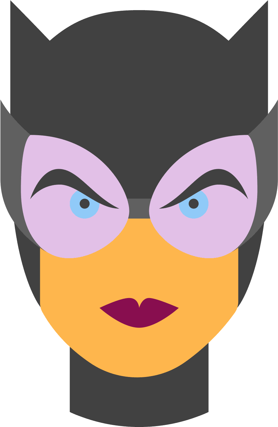 Catwoman Icon In Flat Style - Catwoman (1600x1600), Png Download