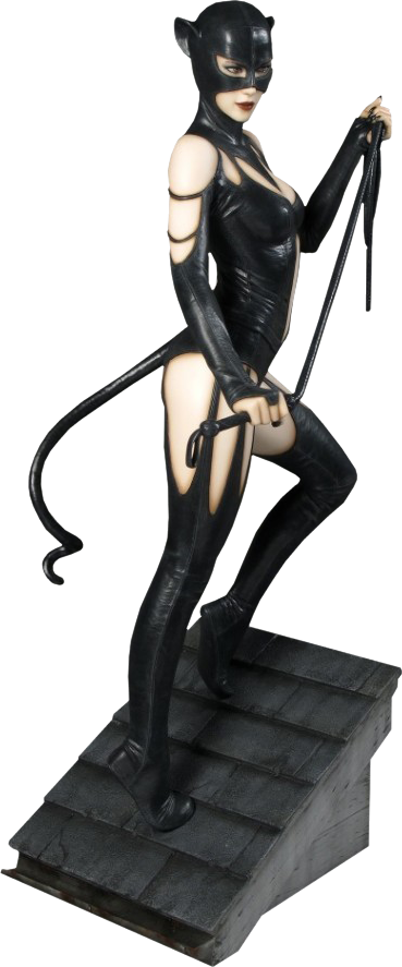 Catwoman Collectible Statue - Dc Bombshell Figures Catwoman (369x887), Png Download