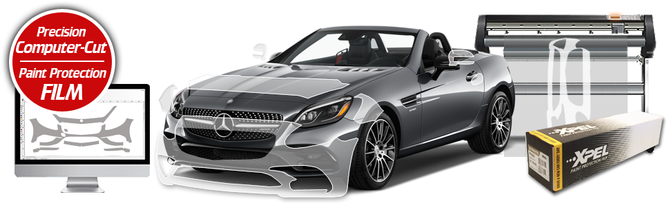 We Use The Most Accurate Computer-cut Tint Software - Mercedes-benz Slk-class (993x303), Png Download