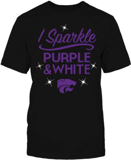 I Sparkle Purple & White Kansas State Wildcats Shirt - T-shirt (600x600), Png Download