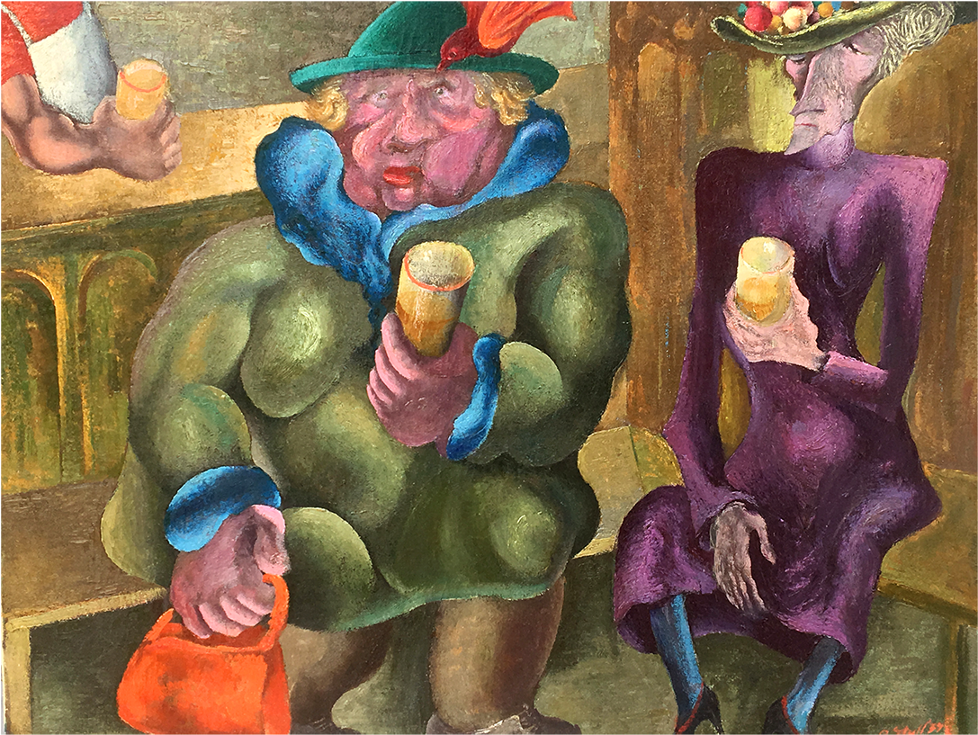 De Forest Stull America Painting” A Drink With A Friend” - Modern Art (1400x1400), Png Download