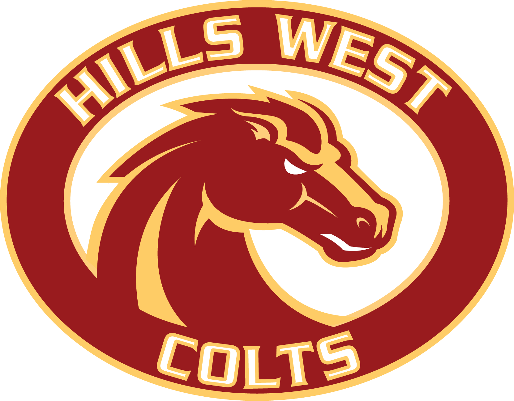 Hills West Colts Round Logo - Half Hollow Hills Colts (1662x1298), Png Download