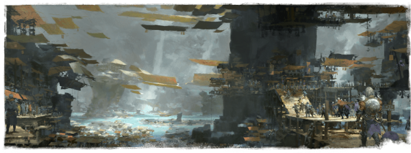 Today Is The Launch Bazaar Of The Four Winds, The Next - Guild Wars 2 Paintings (600x224), Png Download