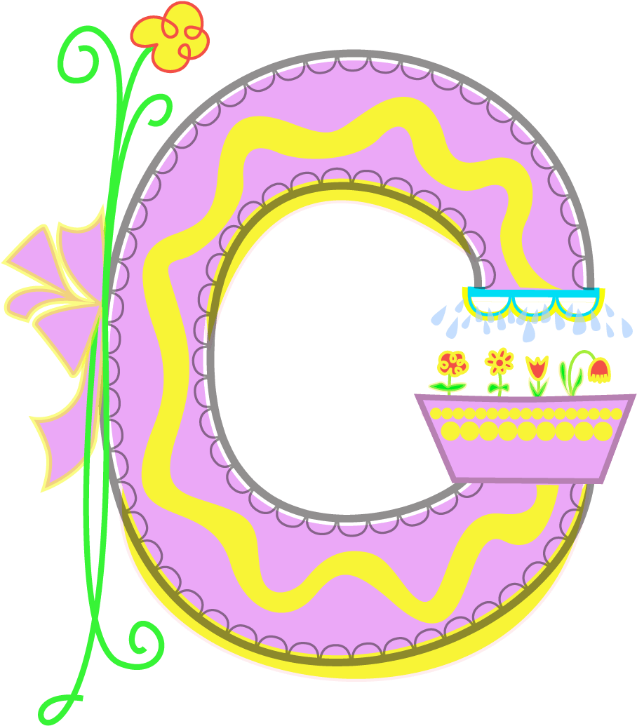 Monogram Of The Letter G With Flowers “ - Circle (1233x1369), Png Download