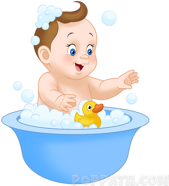 Bath Drawing Bathing - Baby Bath Clipart Png (665x665), Png Download
