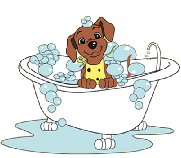Dog In Bathtub Clip Art - Dog In Bath Clipart (600x600), Png Download