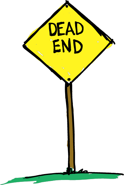 Picture Black And White Library Collection Of High - Dead End Clipart (396x592), Png Download