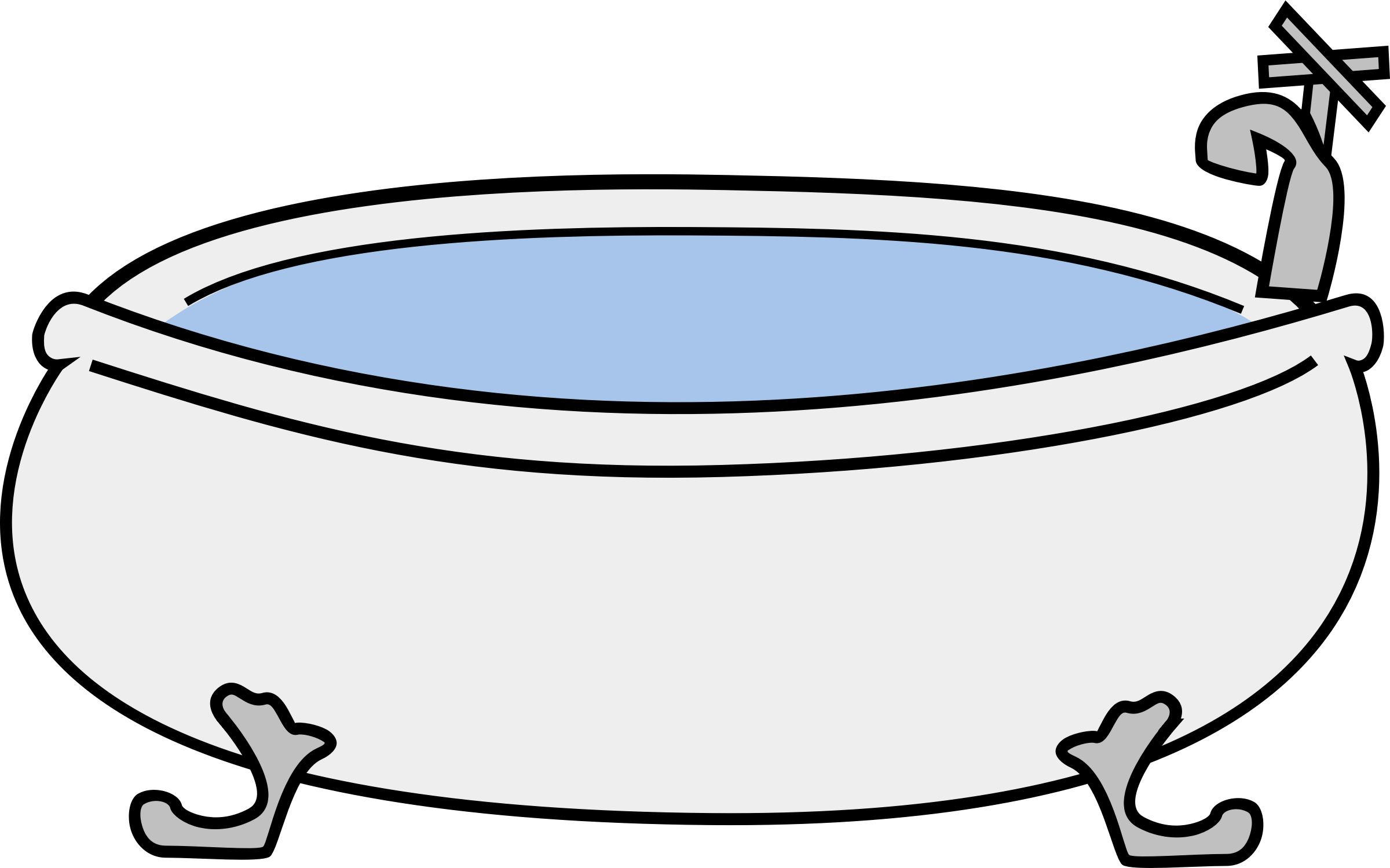 Free Vector Monicams Bathtub Clip Art - Bath Tub Clipart (594x370), Png Download