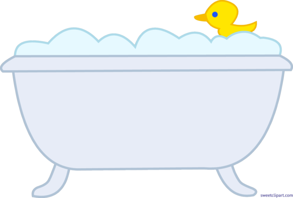 Transparent Stock Bath Tub Clipart - Bathtub Clipart Black And White (600x406), Png Download