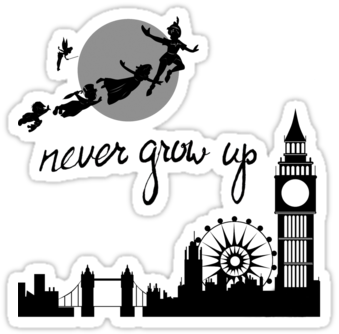 Banner Stock Boy Svg Never Grow Up - Wall Decal (375x360), Png Download