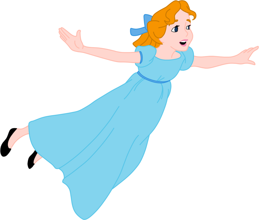 Peter Pan And Tinkerbell - Clipart Wendy Peter Pan Transparent (900x763), Png Download