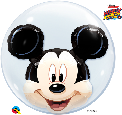 Disney Mickey Mouse Head Balloon - Mickey Mouse Latex Bubble Balloon, 24" (600x451), Png Download