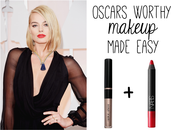 Oscars 2015 Beauty - Margot Robbie Oscars Red Carpet (600x451), Png Download