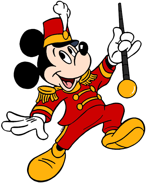 Mickey At Head Of Parade - Mickey Mouse (486x612), Png Download