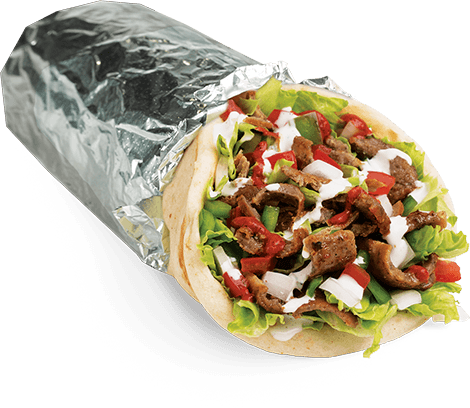Gyro Sandwich Png Jpg Free Download - Beef Gyro Sandwich Halal Guys (470x408), Png Download