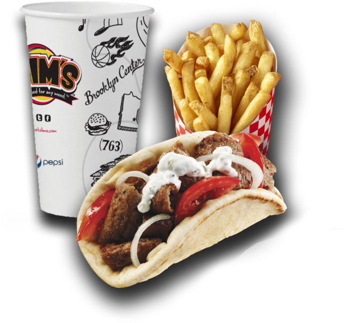 Gyro Meal - Junk Food (1000x716), Png Download
