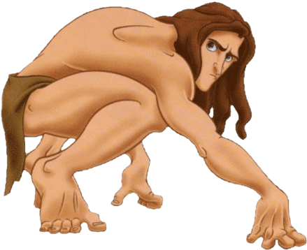 Tarzan Transparent - Tarzan Disney (444x367), Png Download