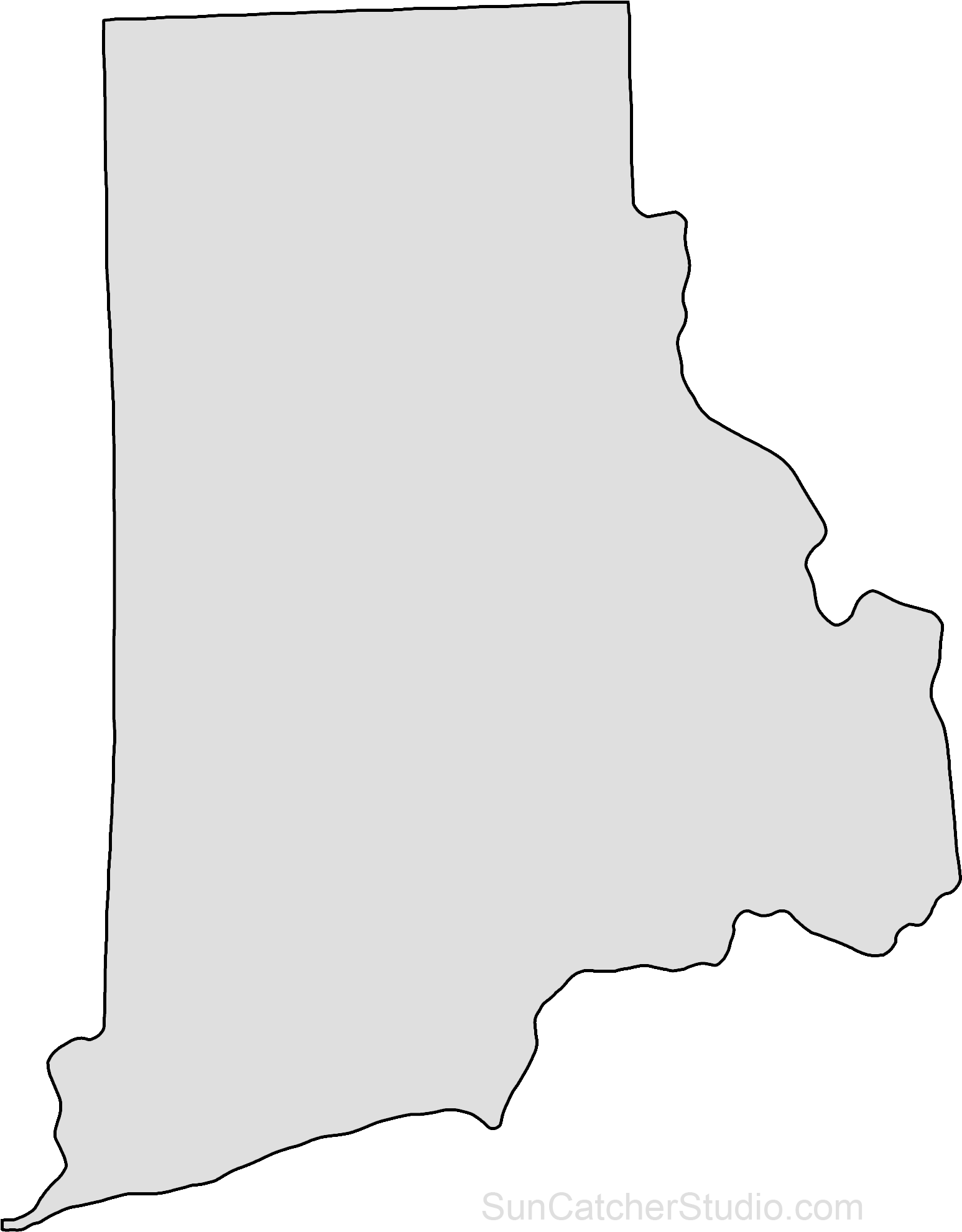 Rhode Island Map Outline Png Shape State Stencil Clip - Rhode Island Shape (1604x2020), Png Download