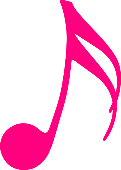Pink Clipart Music Note - Pink Guitar Clip Art (426x596), Png Download