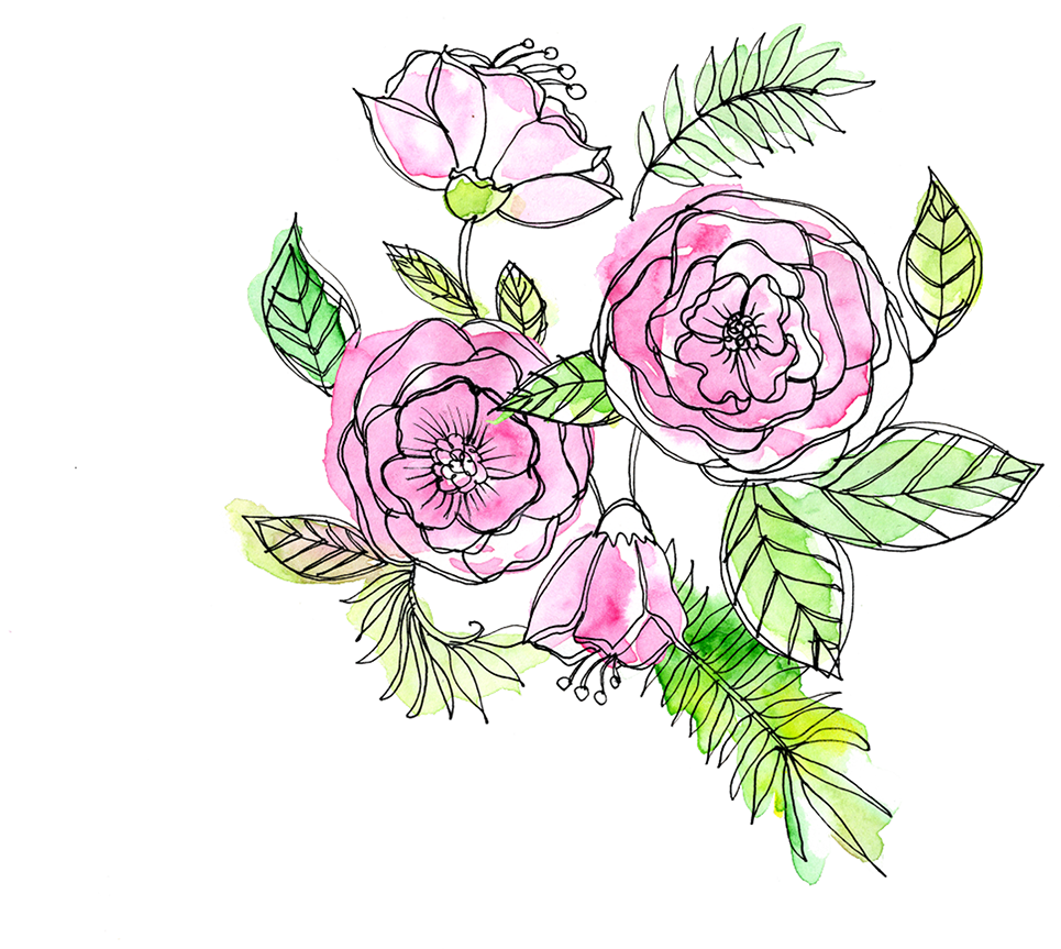 Watercolour Floral Illustration Surface Pattern Design - Garden Roses (1200x1650), Png Download