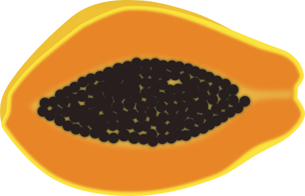 Halved View Clip Art At Clker Com - Papaya Png Vector (600x386), Png Download