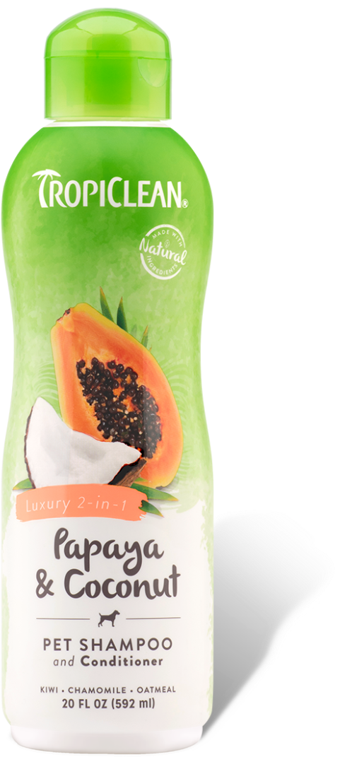 Rollover To Zoom - Tropiclean Dog Shampoo Papaya (800x1168), Png Download