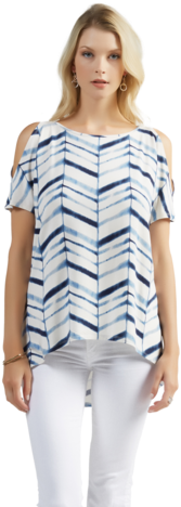Kat Top In Watercolor Chevron - Blouse (360x480), Png Download