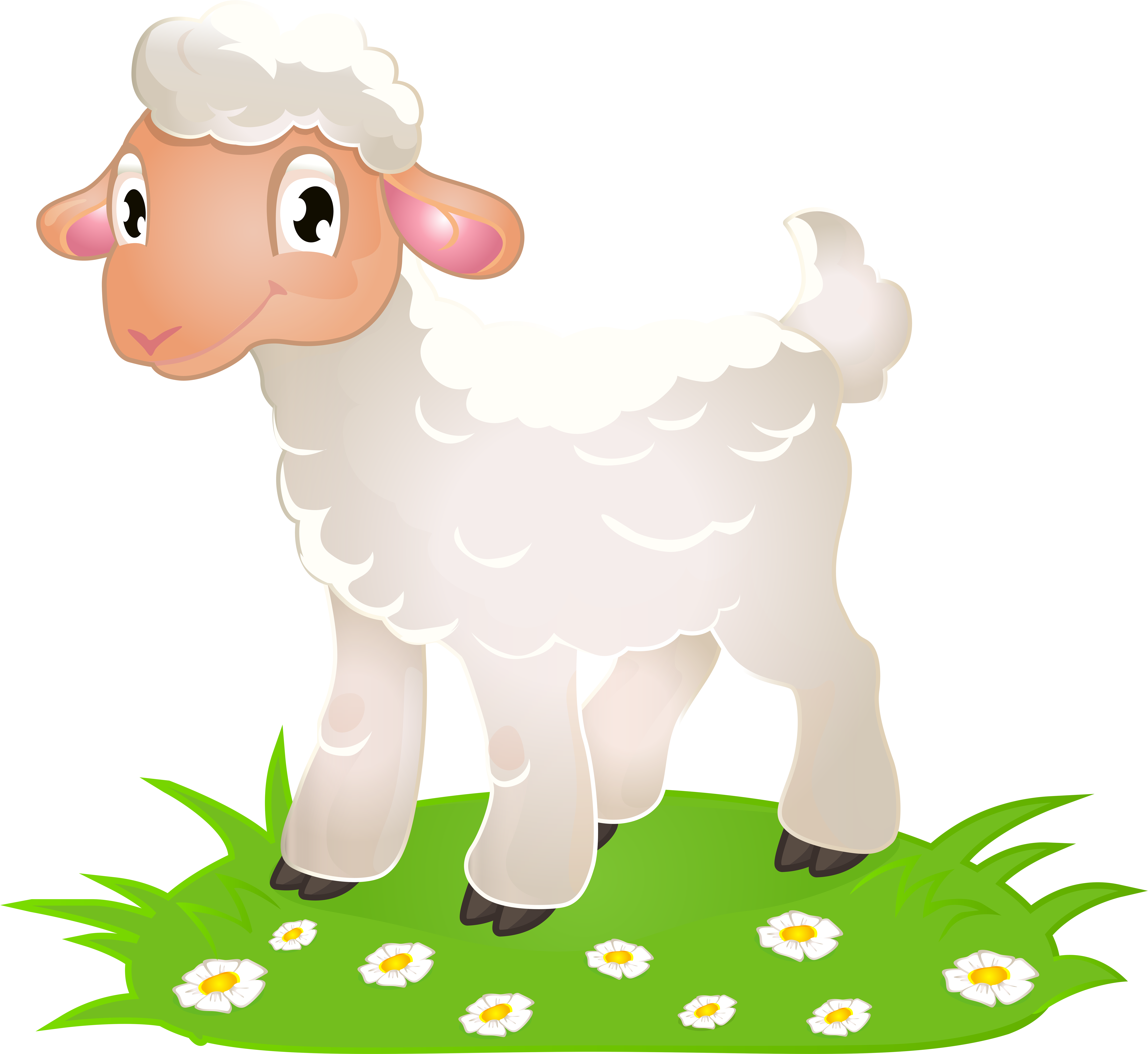 Easter With Grass Png Clip Art Image - Transparent Background Lamb Clipart (600x551), Png Download