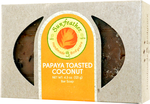 Sun Feather Papaya Toasted Coconut Soap Bar-4 - Sunfeather - Merry Go Round Soap, Bar (masterpack/4 (650x650), Png Download