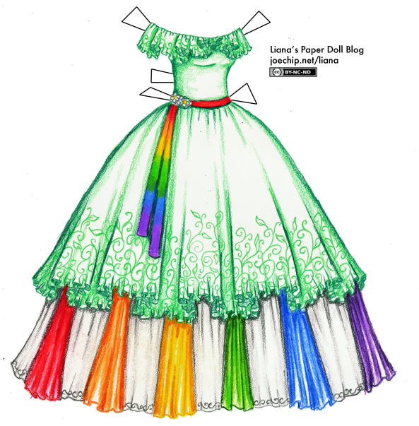 Click For Larger Version - Rainbow Ballgown (593x603), Png Download