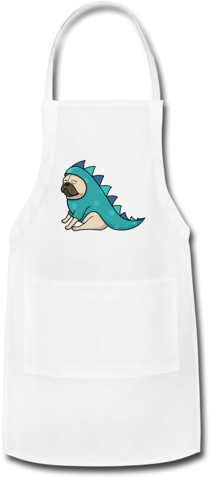 Pug Disguised As A Dragon Apron (1000x1000), Png Download