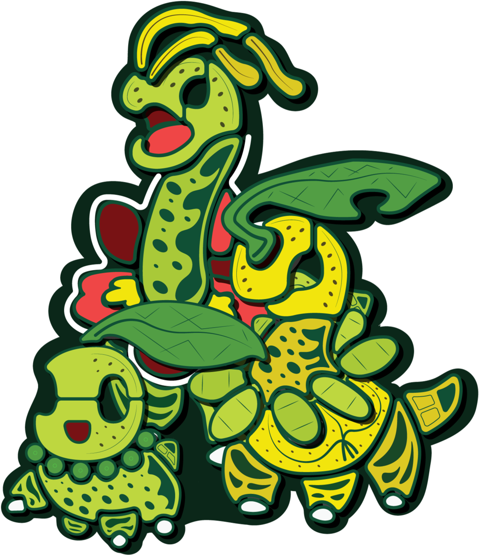 Chikorita Family Sticker (1000x1273), Png Download