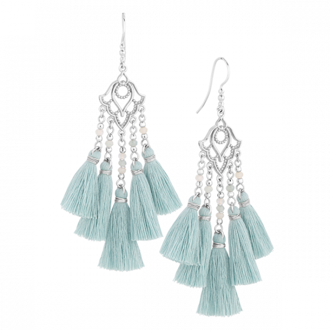 Elena Earrings With Pistachio Tassels (650x650), Png Download