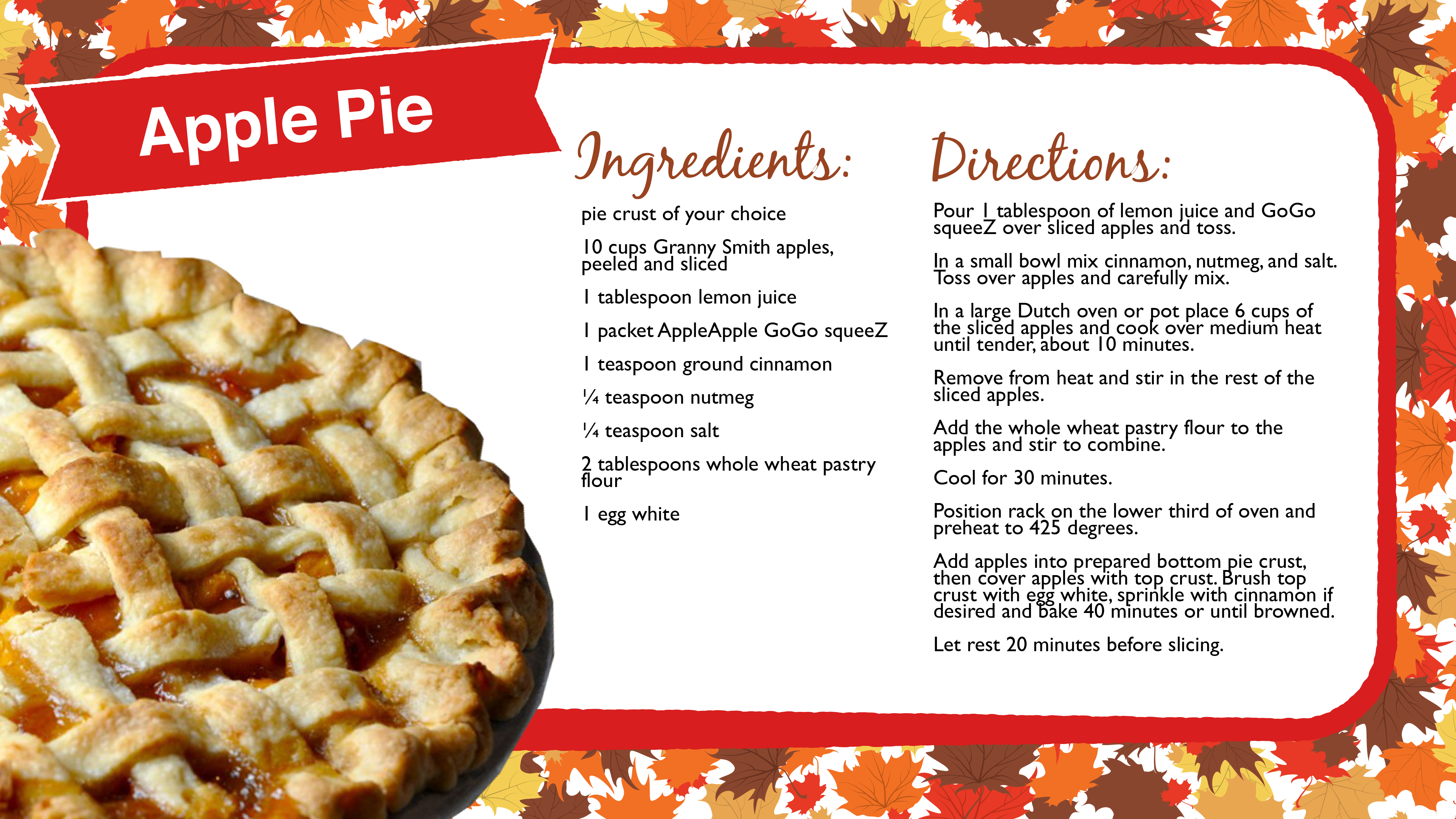 Apple Pie Recipe (4000x2250), Png Download