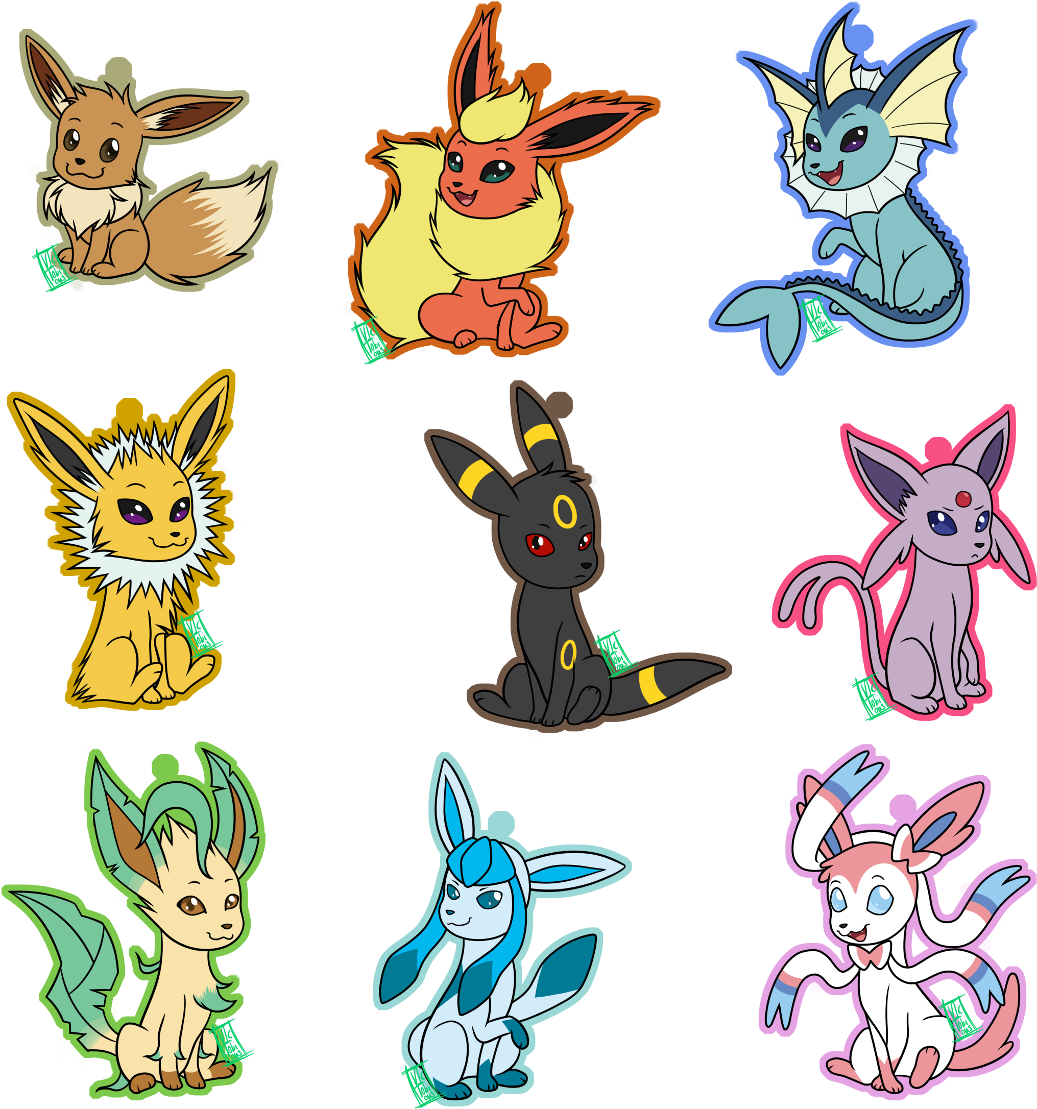 Eeveelutionsweb Small (2174x2268), Png Download