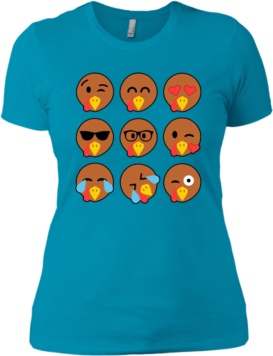 Turkey Emojis Thanksgiving Tshirt Nl3900 Next Level (1155x1155), Png Download