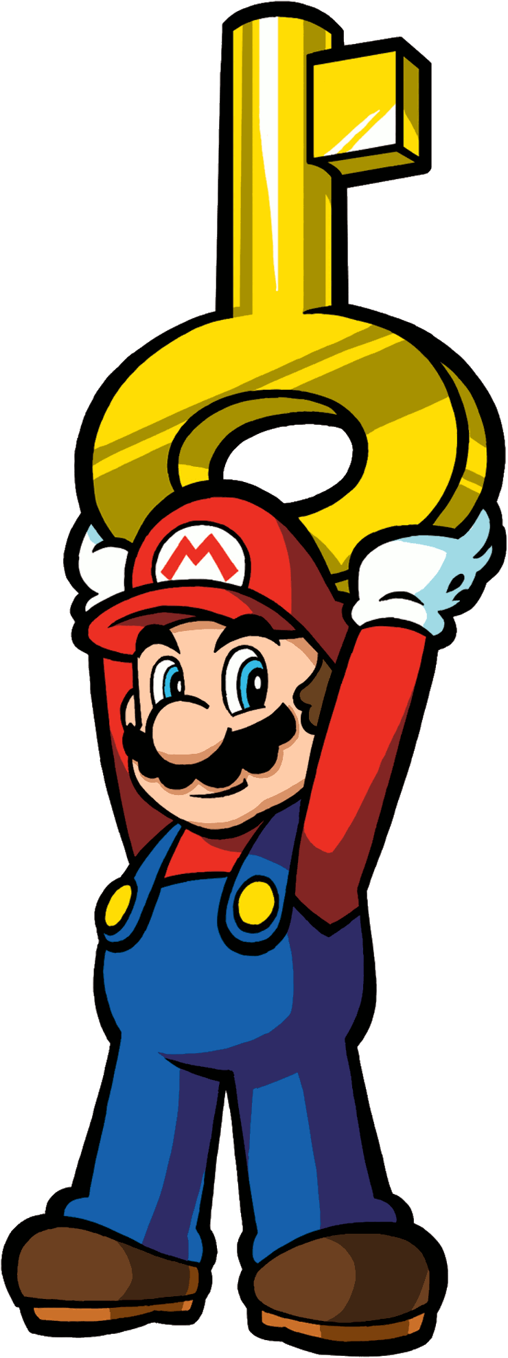 Mario Holding Big Key (740x1978), Png Download