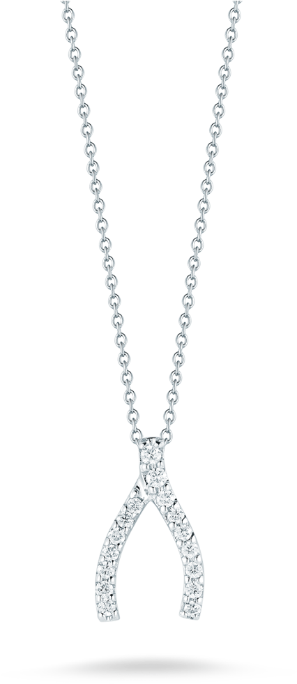Wishbone Diamond Necklace (1603x1205), Png Download