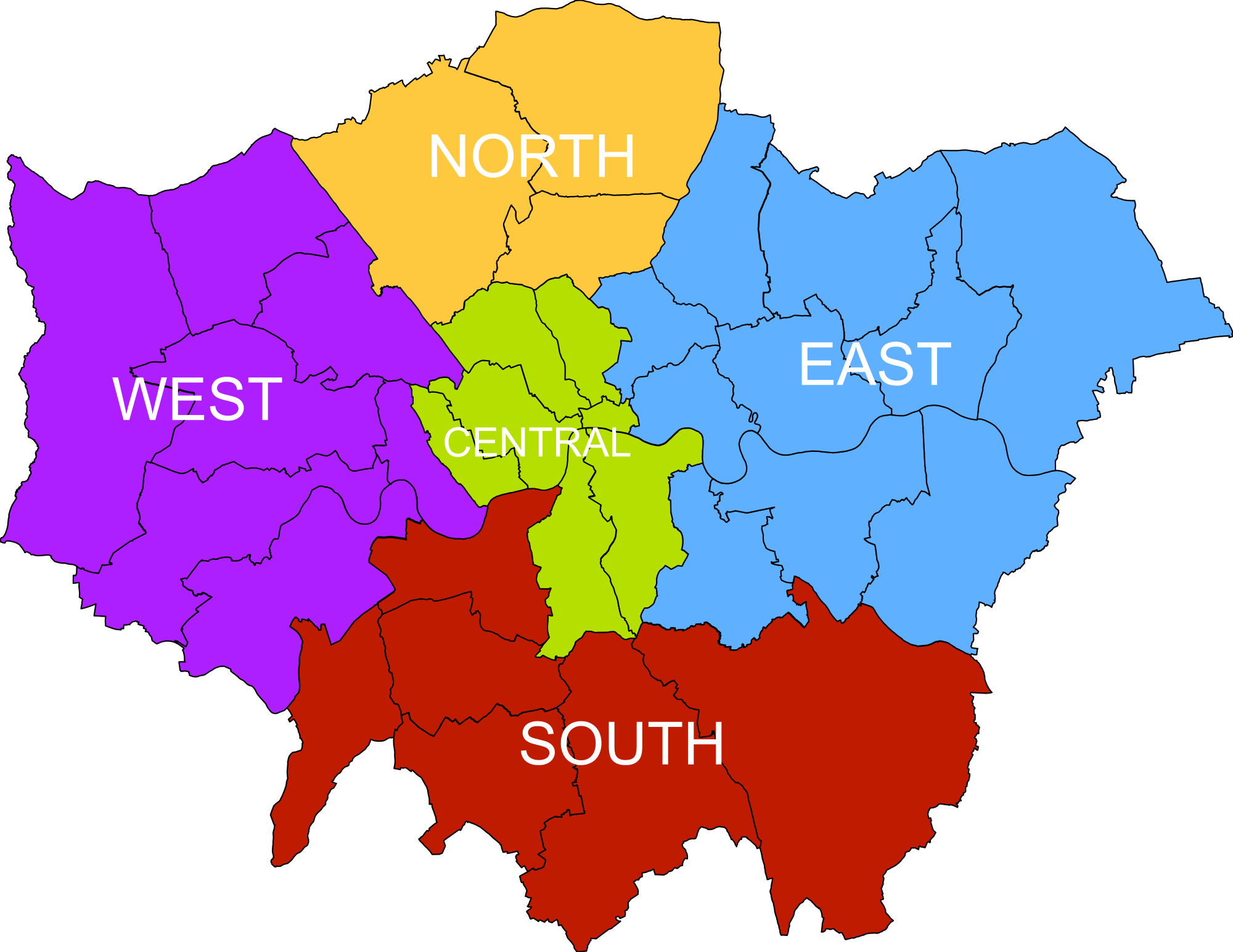 Where Is North West London Map (2000x1544), Png Download