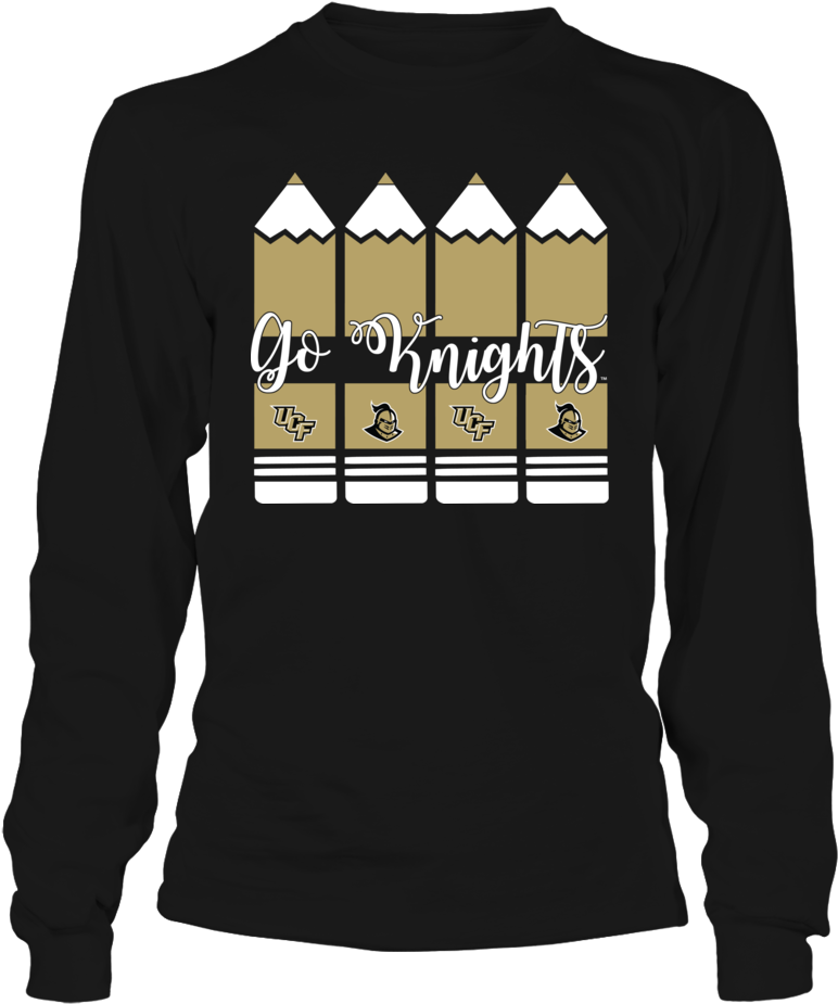 Ucf Knights - Teacher - Pencils - Cut Through T-shirt, (1000x1000), Png Download