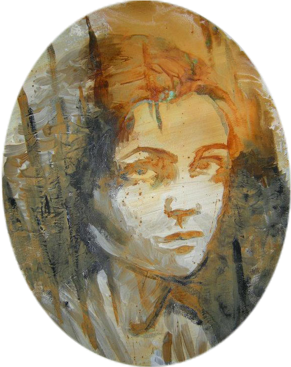 Melanie Brochet Jeune Fille Toile Sur Chassis Ovale (603x753), Png Download