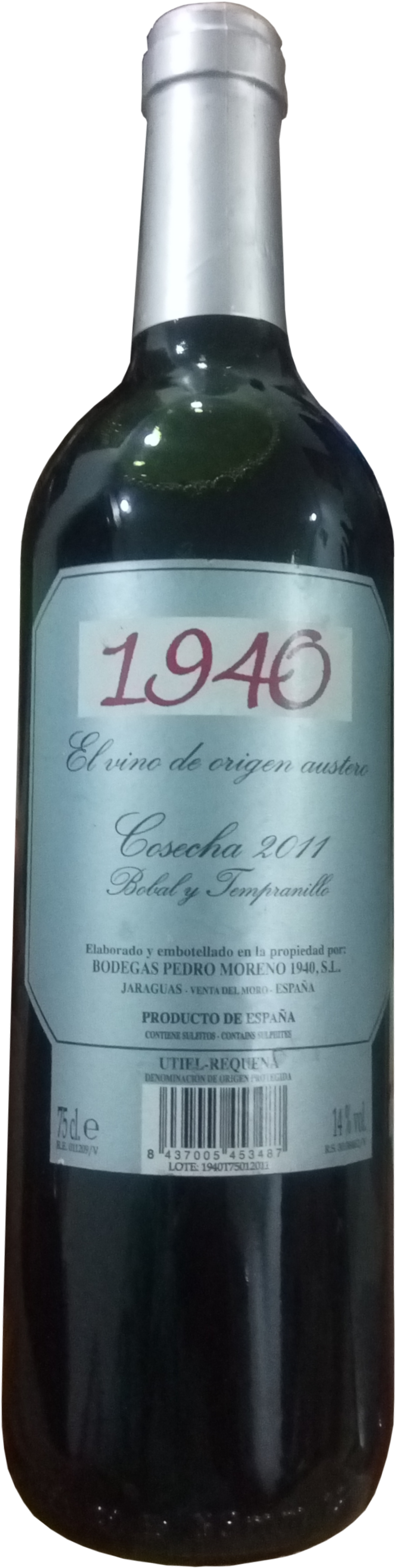 1940 Elvino De Origen Austero Wine (3000x3900), Png Download